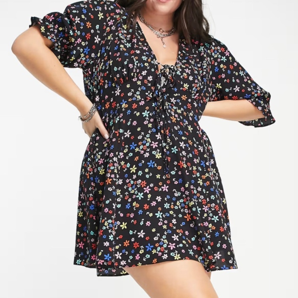 ASOS black floral mini dress
